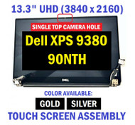 Dell XPS 13 9380 Touchscreen UHD 4K Silver Complete LCD Assembly 3840x2160 FD6NC