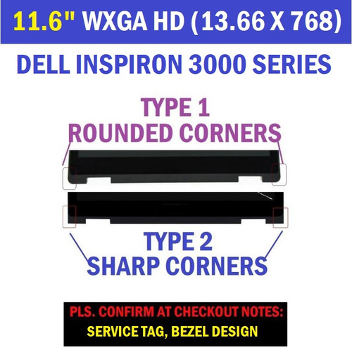 Dell Inspiron 11-3148 Replacement TABLET LCD Screen 11.6" WXGA HD LED DIODE (11 (3148) LP116WH6(SP)(A2) TOUCH ASSEMBLY)