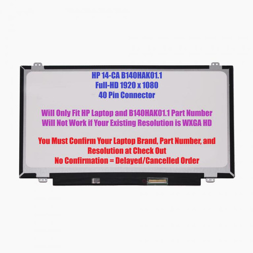 New Screen REPLACEMENT HP L14348-001 B140HAK01.1 Touch Full HD FHD 14.0" LCD LED Display