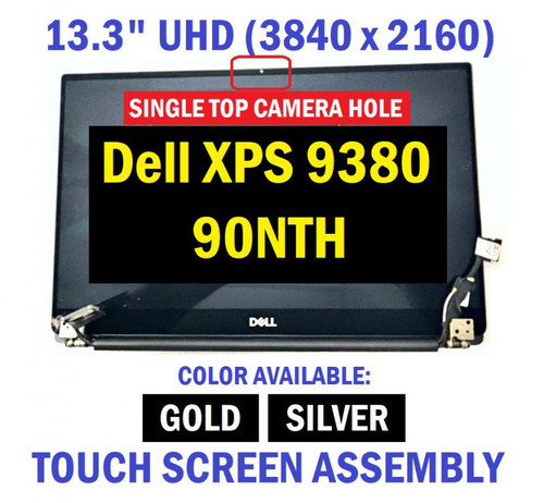 13.3 inches for Dell XPS 13 9380 Touch Screen LCD Screen Assembly UHD (4K) LCD Monitor FD6NC Silver