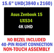 Replacement for ASUS ZenBook 15 UX534 UX534F UX534FA UX534FAC UX534FT UX534FTC Series 15.6 inches UHD 4K IPS LCD Display Screen Front Glass Panel Assembly (3840x2160-40Pin Connector)