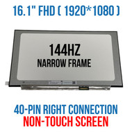 16.1" FHD 144Hz Connector 40 Pin LCD Screen REPLACEMENT LED Display Non Touch NV161FHM-NY1