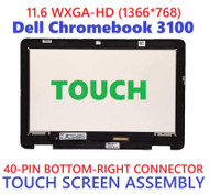 Laptop Screen Dell Chromebook 3100 2-in-1 LCD Touch Screen Bezel Digitizer 9MH3J 11.6" HD 1366x768