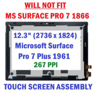 For Microsoft Surface Pro 7+ 1960 LCD Display Touch Screen Replacement Assembly