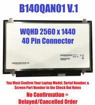 B140QAN01.1 H/W:0A 14.0 QHD LED LCD Screen Display Panel 40-Pin