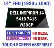 W2d6p B140hab03.2 Genuine Dell LCD 14 Fhd Touch Inspiron 7415 P147g