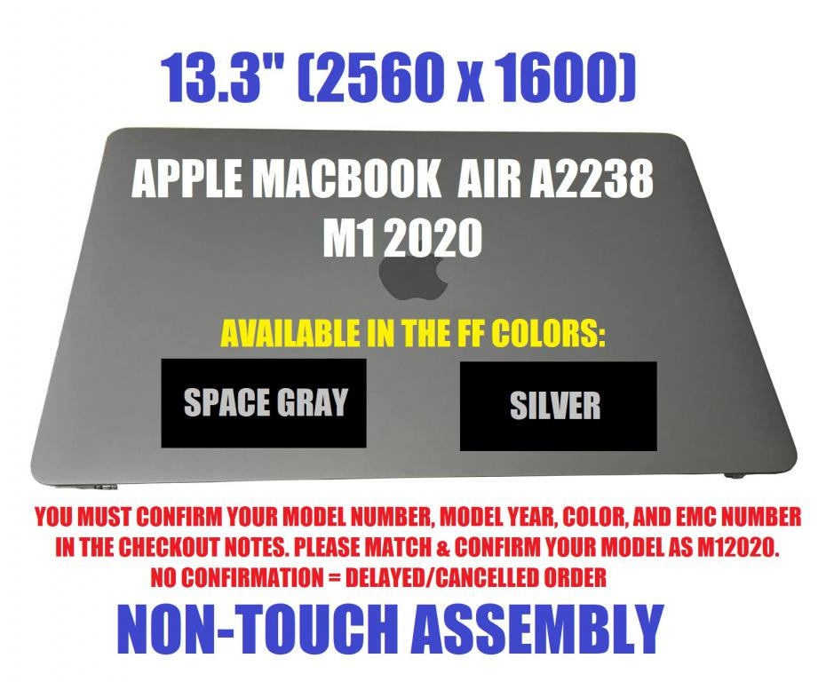 OEM Screen Display Assembly Apple MacBook Pro 13" A2338 2020 M1 Gray