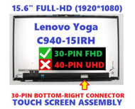 New 15.6" FHD 1920x1080 LCD Screen Display Touch Digitizer Bezel Frame Assembly Yoga FRU 5D10S39615