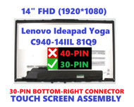 New 14" FHD 1920x1080 LCD Screen Display Touch Digitizer Bezel Frame Assembly Yoga FRU 5D10S39595