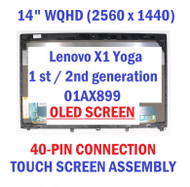 01AW977 Lenovo X1 Yoga 1st Gen 20FQ 20FR 20FQ OLED WQHD 14.0" Touch Screen