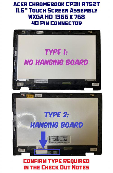 11.6" LCD Touch Screen Assembly B116XAB01.4 Acer Spin R751T Chromebook