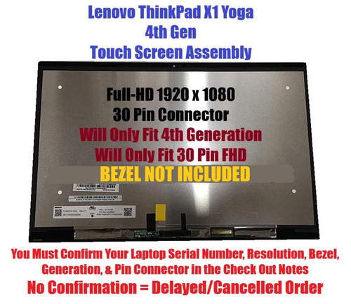 Lenovo Yoga 4th Gen P/N 5M10V25003 LCD Touch Screen All wires New OEM