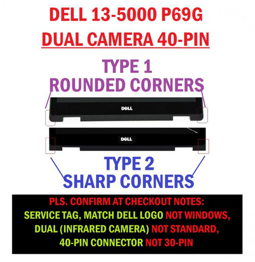 Dell 01Y62 : MOD,LCD,13.3FHD,IPS,AG,TSP,AUO Assembly
