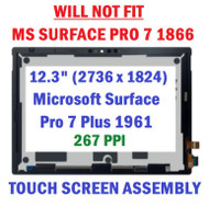 12.3" Touch Screen Assembly For Microsoft Ms Surface Pro 7 Plus Model 1960