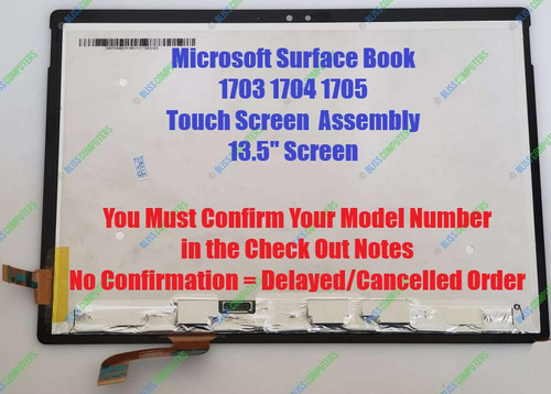 Replacement 13.5" Microsoft Surface Book 1703 Touch Screen Assembly 3000 x 2000
