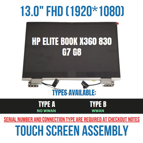M46067-001 HP X360 ELITEBOOK 830 G8 touch screen FHD GLOSSY UWVA 250 hinge up