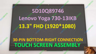 13.3" 1080p LED LCD Display Touch Screen Assembly Digitizer Control Board Bezel 30 Pin Screen REPLACEMENT 5D10Q89746 Lenovo Yoga 730-13 Yoga 730-13IKB 81CT 81CT0008US