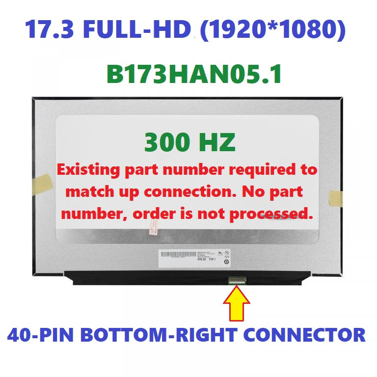 300Hz 17.3" FHD LAPTOP LCD Screen ASUS ROG Strix SCAR 17 G733QS 40 Pin Panel
