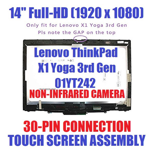 Lenovo ThinkPad X1 Yoga 3rd Gen LCD Touch Screen 14" FHD 30 Pin 01YT242 01YT243