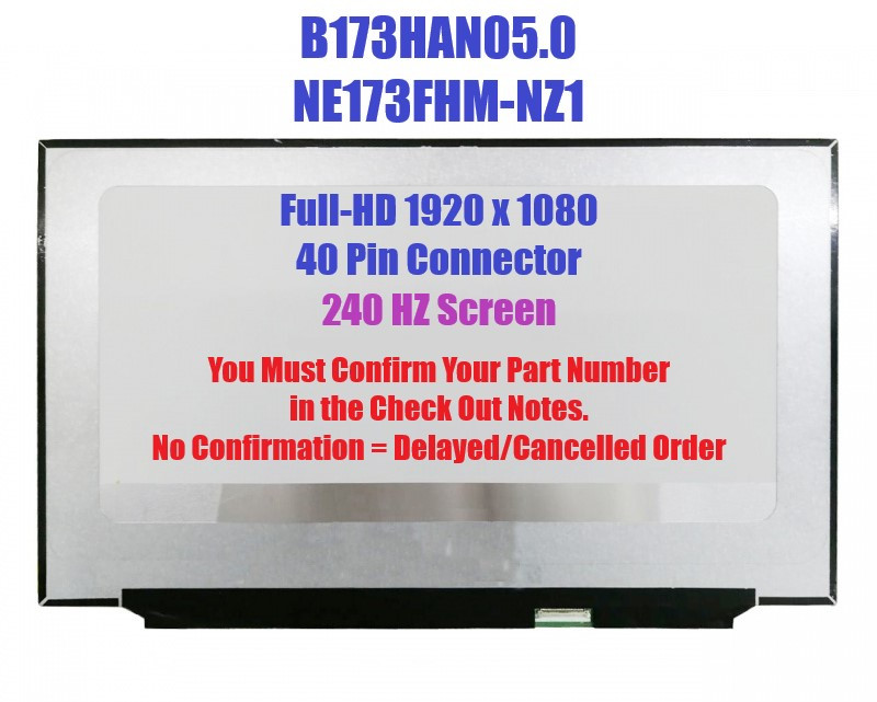 MSI GP75 10SFK B173HAN05.0 17.3" 1080p 240Hz LCD Screen Display
