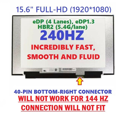 ASUS TUF Dash F15 LQ156M1JW26 15.6" 1080p 240Hz LCD Screen Display