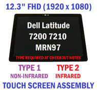 Dell Latitude 7200 2-in-1 12.3" Fhd Touch Display Tablet Screen Assembly Mrn97