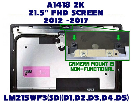 OEM Apple iMac 21.5" A1418 2012 2013 2014 LED LCD Screen LM215WF3 SD D2 / D3