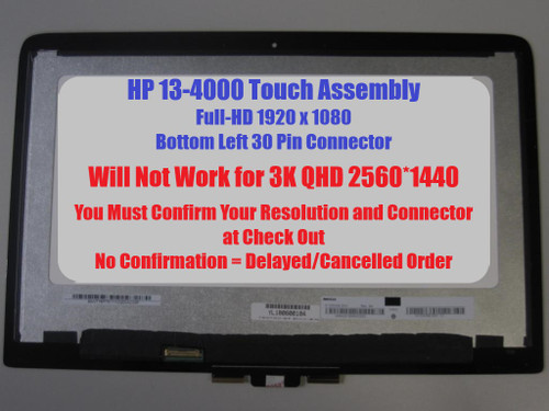 Hp 828822-001 Touch Assembly REPLACEMENT TABLET LCD Screen 13.3" Full HD LED DIODE