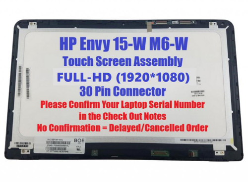 Hp Envy 15-w056ca REPLACEMENT Touch Assembly LCD Screen 15.6" Full HD LED DIODE TOUCH SCREEN ASSEMBLY