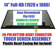 Asus Chromebook Flip C433 14" Glossy FHD LCD Touch Screen Assembly