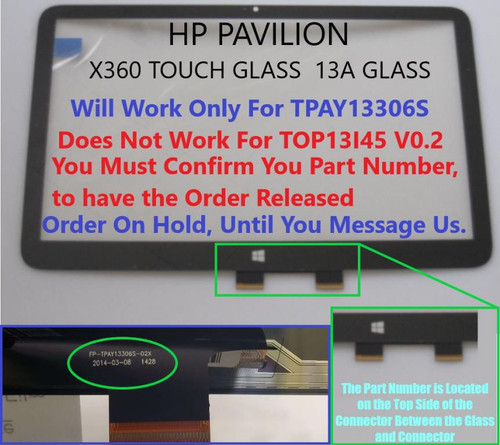 HP Pavilion X360 13A 13.3" Black Touch Digitizer Glass Screen FP-TPAY13306S-02X