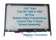 15.6" Lenovo Flex 2-15D 20377 Touch screen Digitizer Glass LCD Assembly Bezel