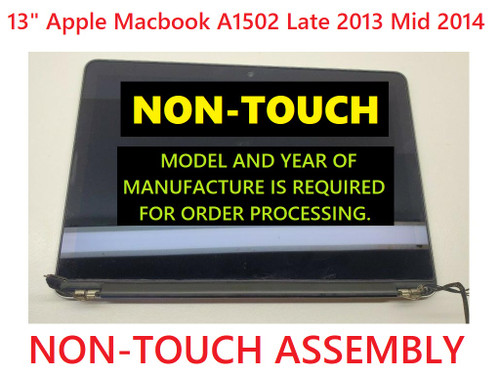 Apple MacBook Pro 13" A1502 2013 2014 EMC 2678 2875 Retina LCD Screen Assembly