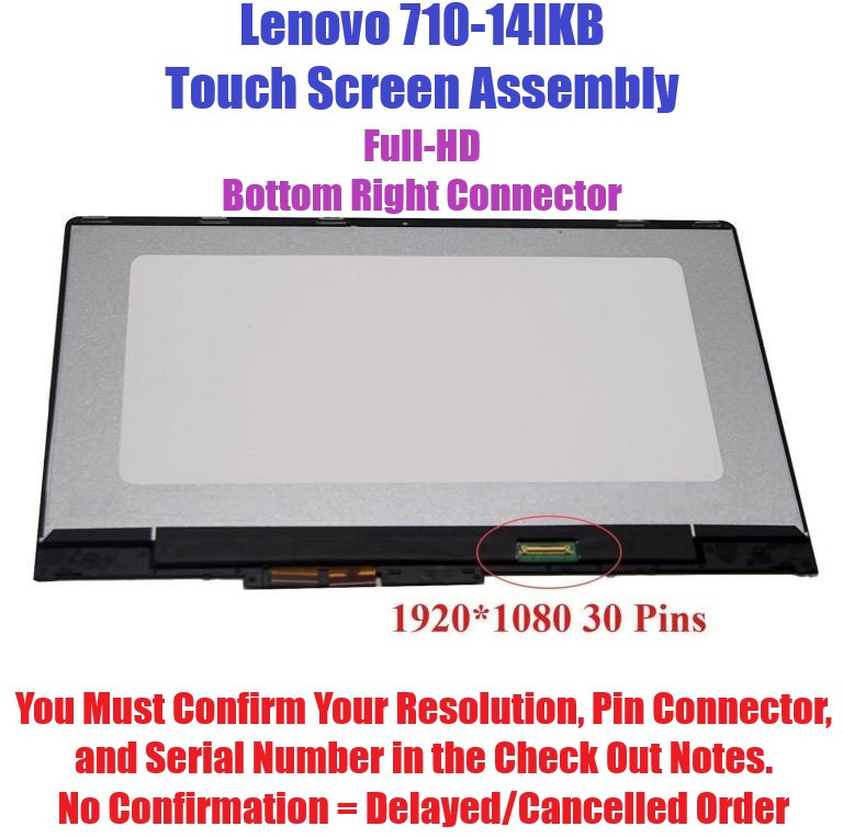 FTDLCD 14 FHD LED LCD Pantanlla Táctil Digitalizador Asamblea con Marco Reparación de Computadora para Lenovo Yoga 710-14ISK 80TY0009US 1080P 