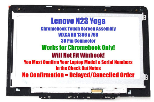 Lenovo Chromebook N23 LCD Touch screen 11.6" 5D10K85106 LP116WH8 SP A1 40 Pin 72