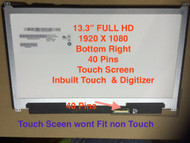 13.3" LCD LED Touch Digitizer Screen Display B133HAK01.0 1920x1080 FHD eDP 40 Pin