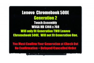 5D10T79593 Lenovo 11.6" HD Touch Screen Assembly 81MC 500E CHROMEBOOK 2ND GEN