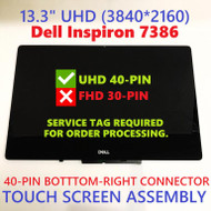 B133ZAN02.5 UHD LCD Touch screen Assembly Display Bezel Dell Inspiron 13 7386