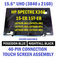 Hp 15-eb1043dx Black 15.6" 3840x2160 Uhd 4k Touch LCD Screen Assembly M16387-001