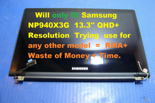 Samsung ATIV Book 9 NP940X3G 13.3" QHD+ LCD Touch screen Complete Assembly