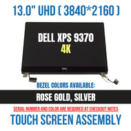 Dell XPS 13 9370 13.3" Genuine Glossy 4K UHD LCD Screen Complete Assembly Silver