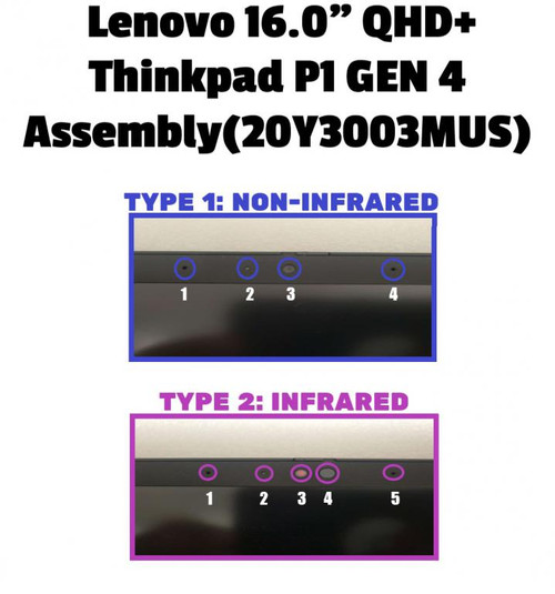 Lenovo 5M11D12272 MECH_ASM 16.0"QHD+ IR LCD Screen Assembly