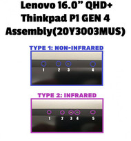5M11D12268 Lenovo LCD Module MECH_ASM 16.0QHD+,CAM,BK_P1,CSOT LCD Screen Assembly