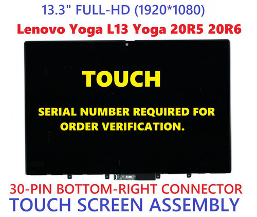 13.3" LCD Touch Screen Display Assembly Lenovo ThinkPad L13 Yoga 20R5 20R6