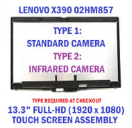 Lenovo Yoga X390 ThinkPad 13.3" LCD Display Touch Screen Assembly FHD 02HM859