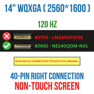 NE140QDM-NX1 V18.0 2560x1600 16:10 40 pin eDP LCD screen Matrix