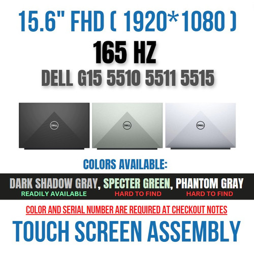 V66P2 Dell 15.6" FHD 165Hz Screen Assembly G15SE-7170BLK-PUS