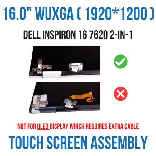 3KCK8 Dell 16 FHD Platinum Silver Touch Screen Assembly I7620-5624SLV-PUS