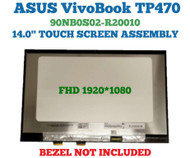 Replacement ASUS VivoBook Flip 14 TP470 TP470E TP470EA TP470EZ TP470EA-AS34T 14.0" 1920x1080 Full HD LCD Display Touch Screen Digitizer Assembly No Bezel