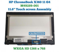 11.6" HP Chromebook x360 G4 EE 2-in-1 LCD Display Touch Assembly HD 1366X768